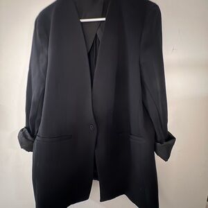 SPANX Elegant Black collarless Women's Blazer size xl